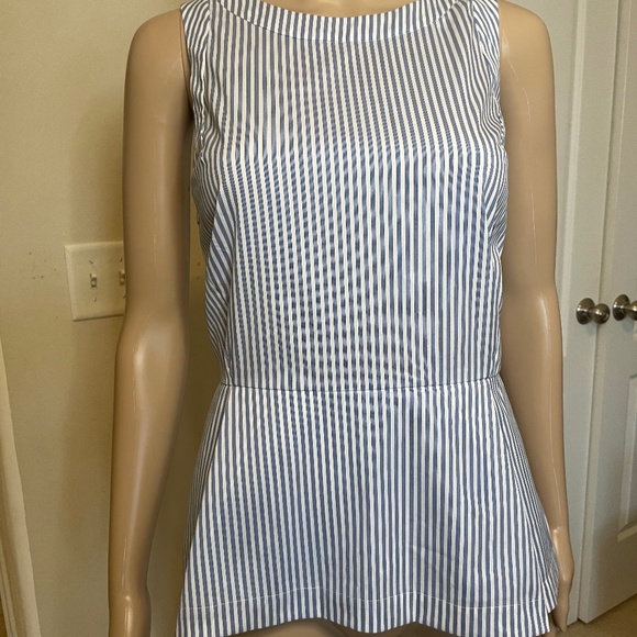 NWT Theory Ballise Striped Sleeveless Peplum Top, Size Medium - Picture 4 of 9